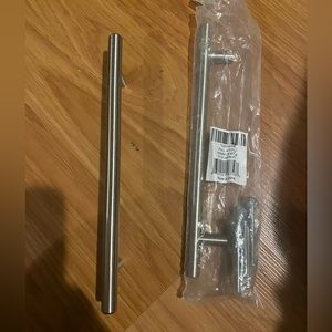 Pair of large Push and Pull metal Stainless steel Tubular Door Handles